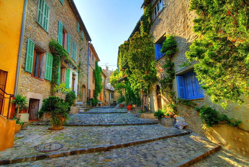 Cobblestone Street in Village