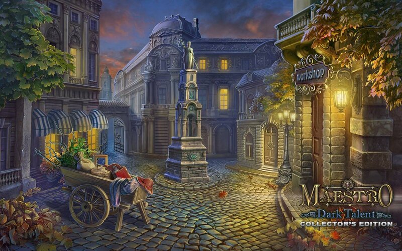 Cobblestone Street Scene — Gold, Dramatic