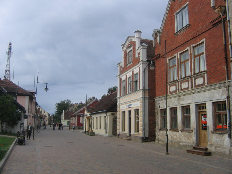 Cobblestone Street with Buildings