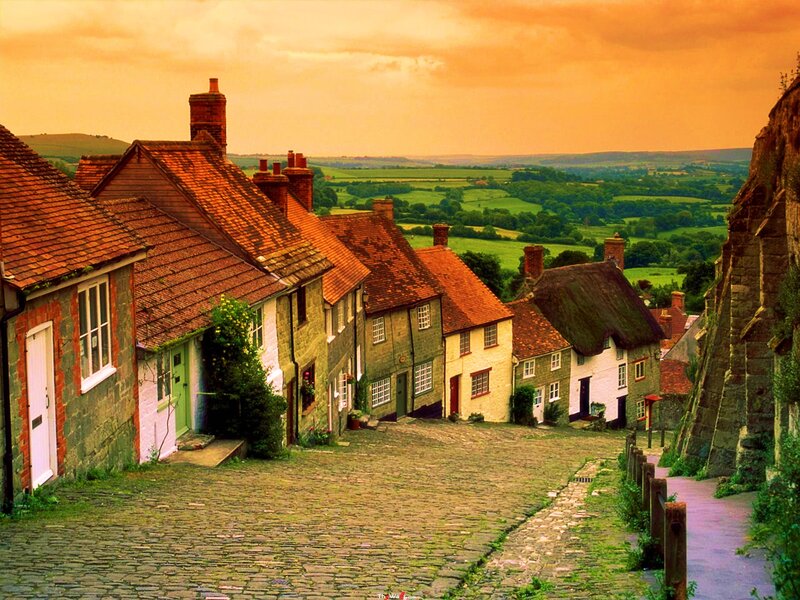 Cobblestone Village Street — Orange, Serene