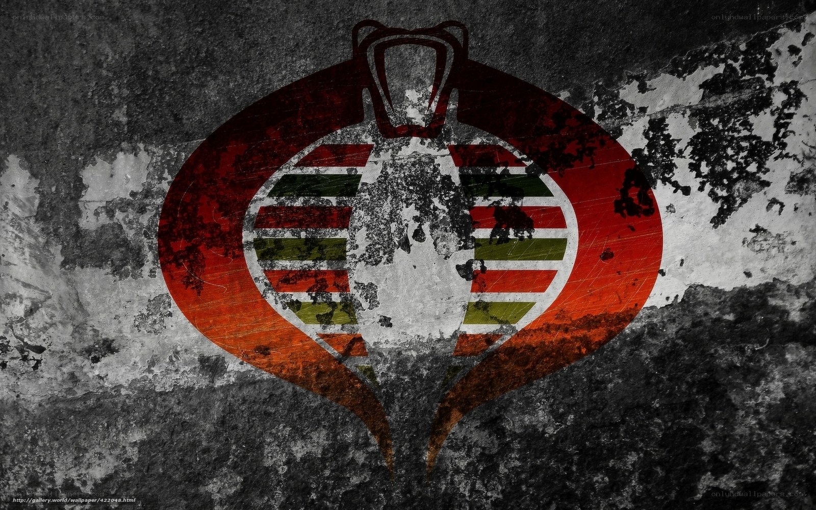 Cobra Commander logo on grunge wall