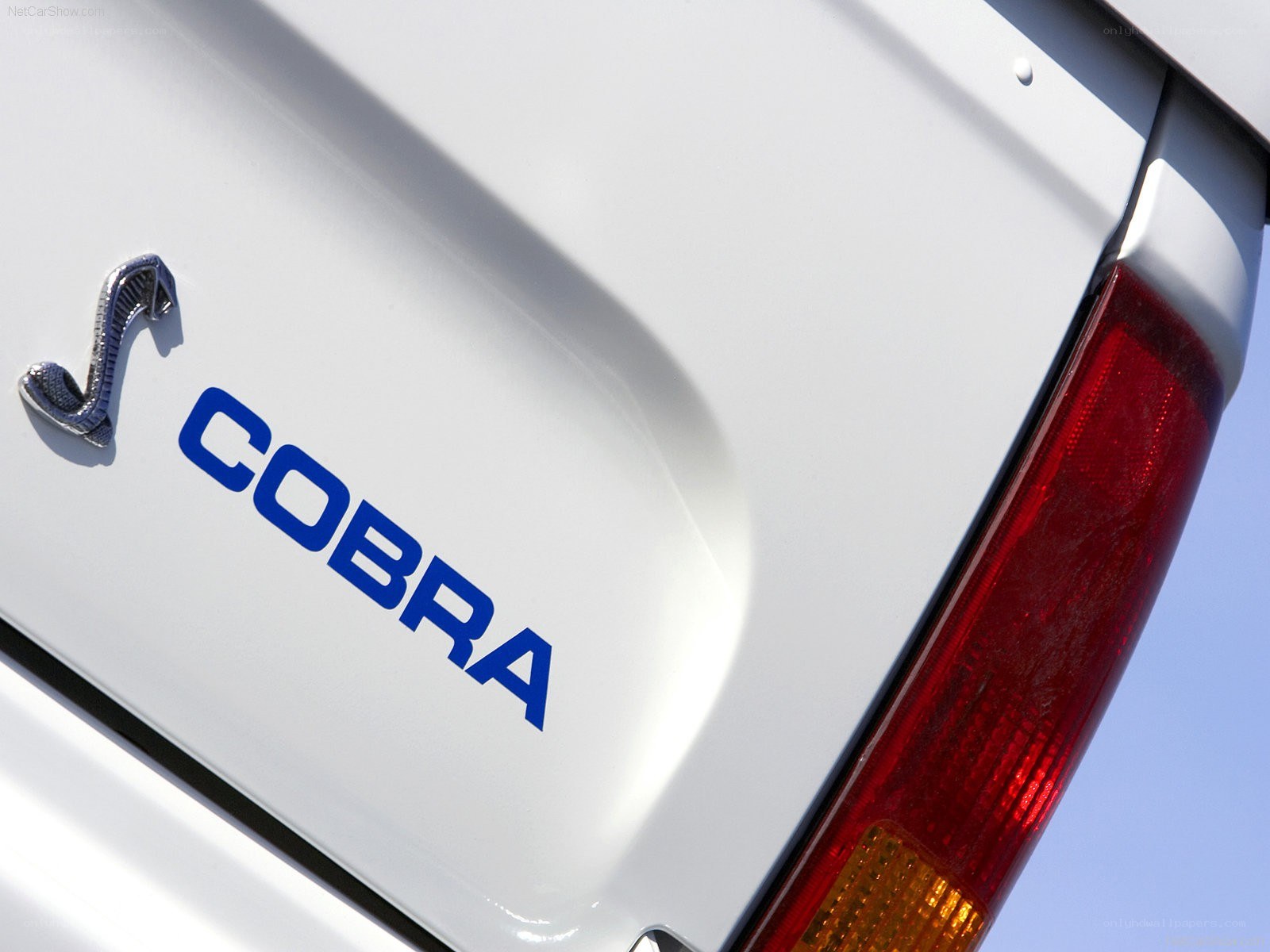 Cobra emblem on white vehicle