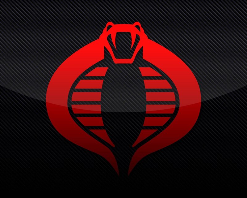 Cobra logo on carbon fiber