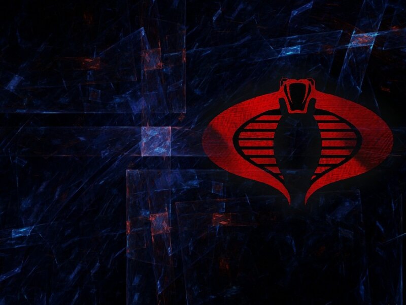 Cobra logo on dark background