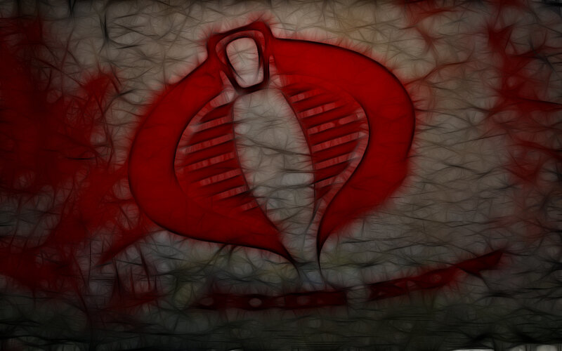 Cobra logo with red overlay