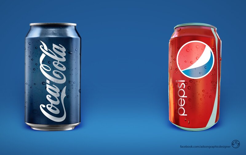 Coca-Cola and Pepsi cans