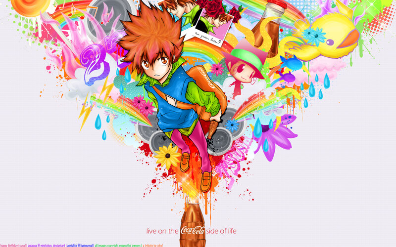 Coca-Cola anime art collage