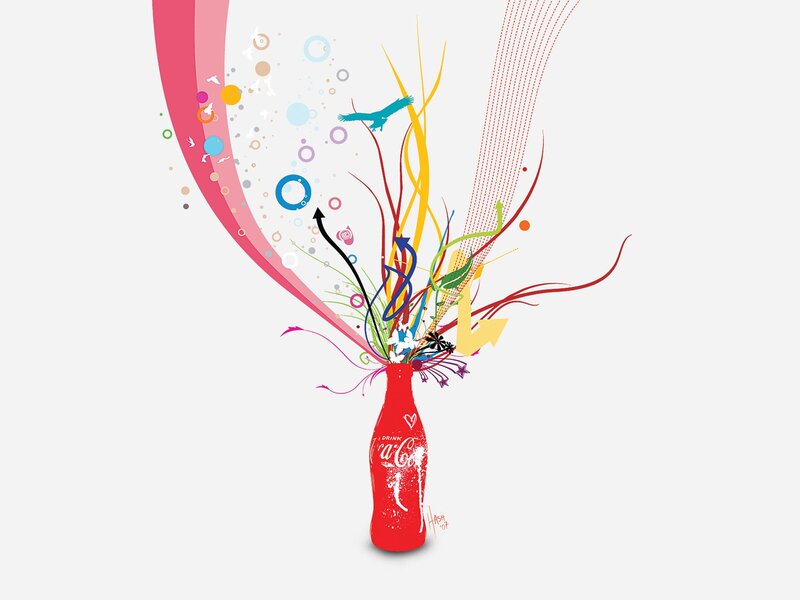 Coca-Cola bottle abstract art