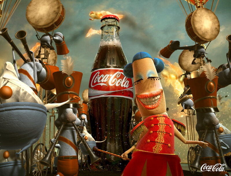 Coca-Cola Bottle and Band — Red
