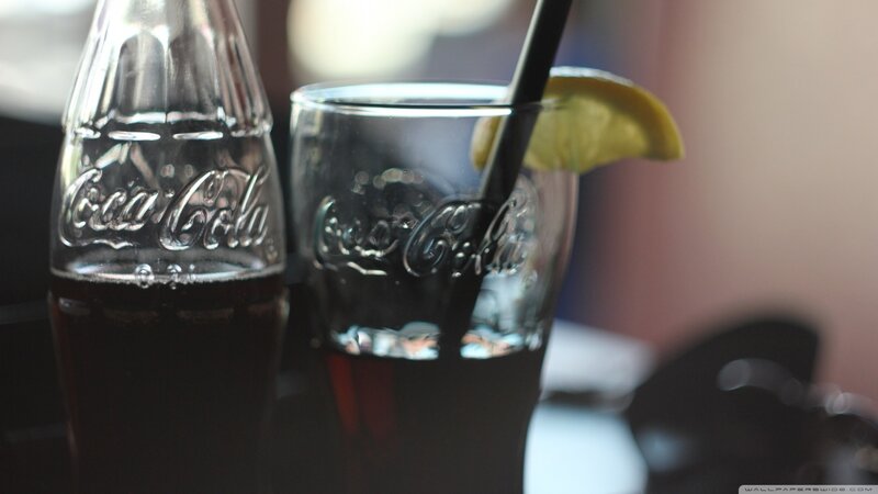 Coca-Cola Bottle and Glass — Black