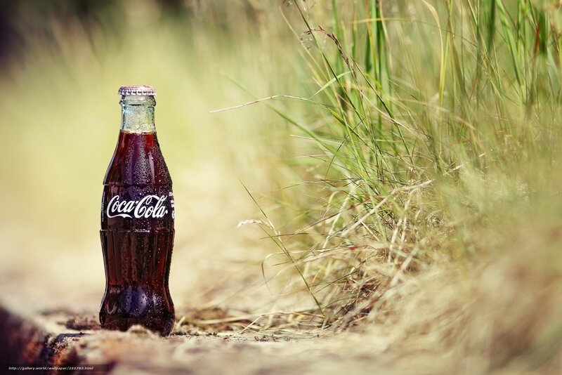 Coca-Cola Bottle in Grass — Green, Serene