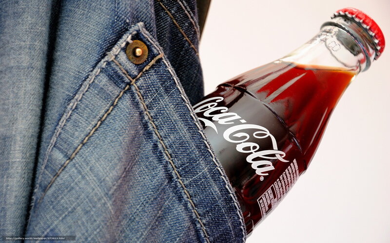 Coca-Cola Bottle in Pocket — Blue