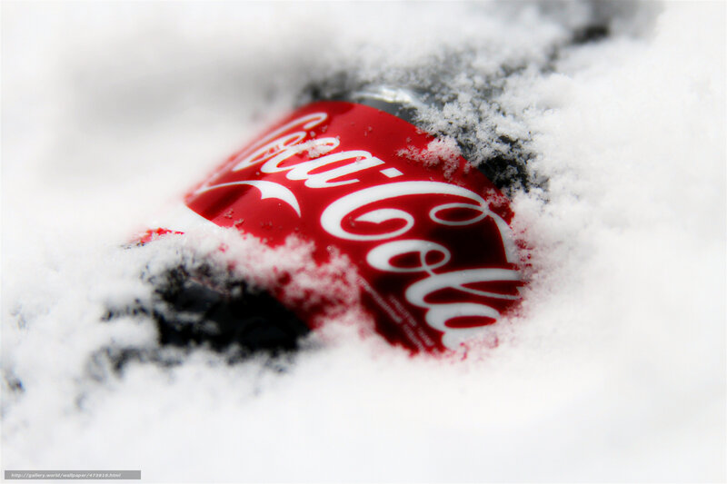 Coca-Cola bottle in snow