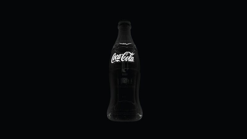 Coca-Cola bottle on black background