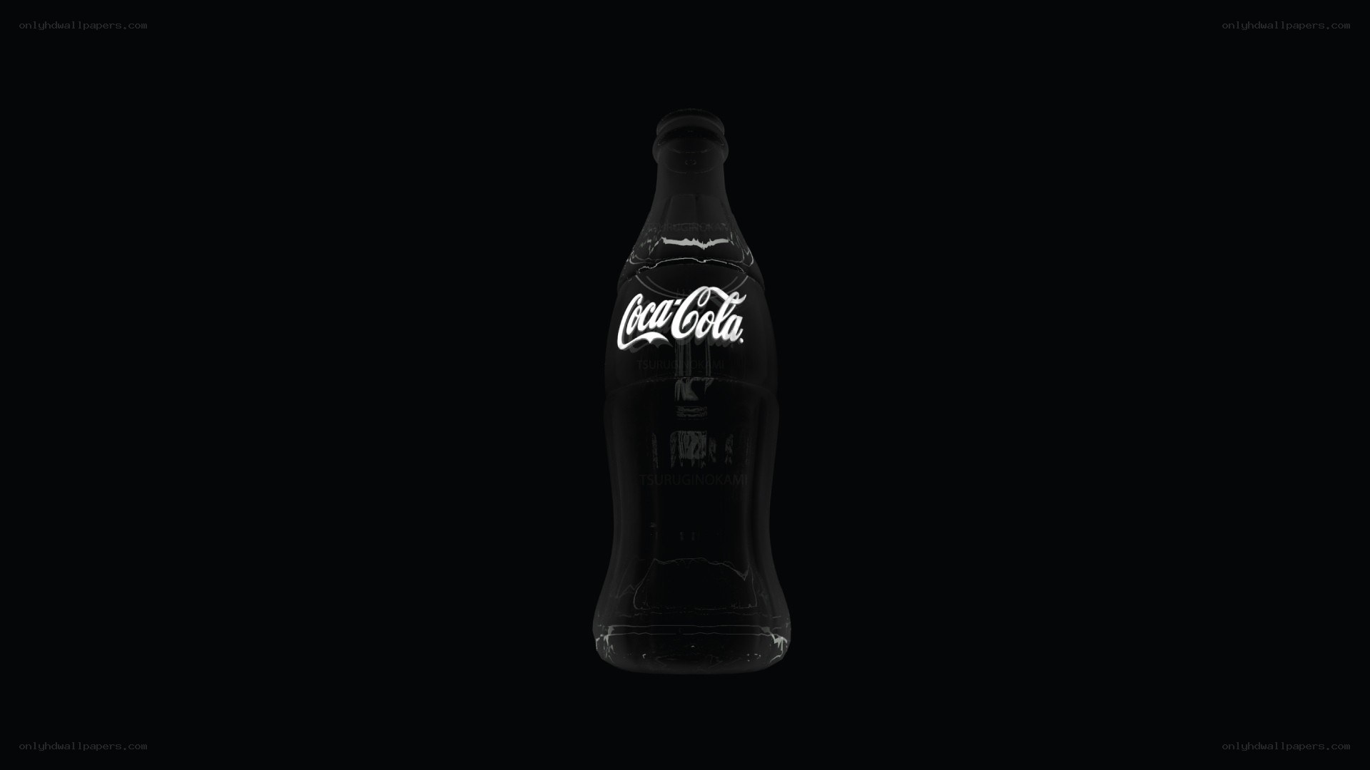 Coca-Cola bottle on black background