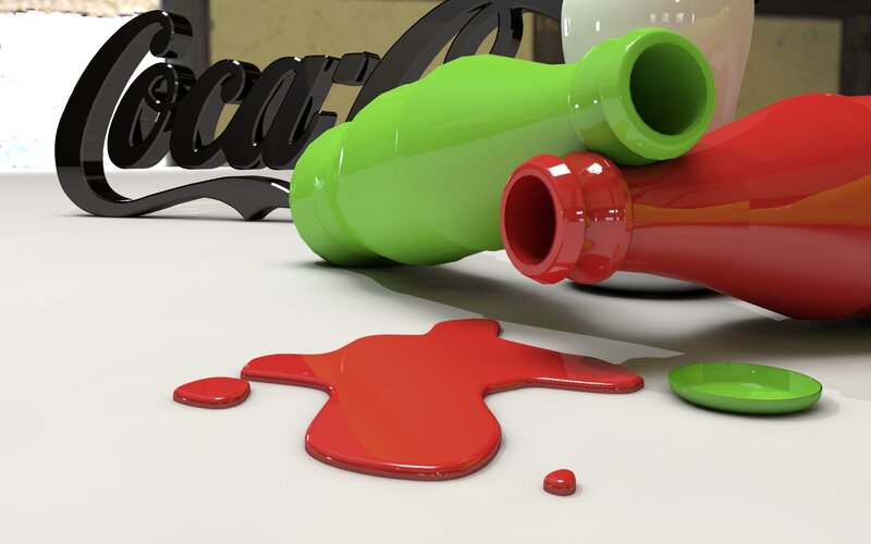 Coca-Cola bottle spill
