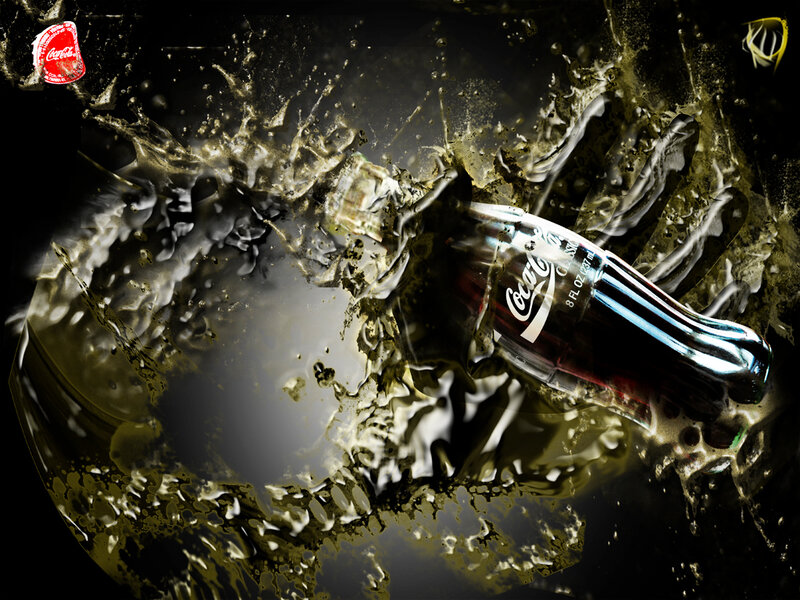 Coca-Cola bottle splash