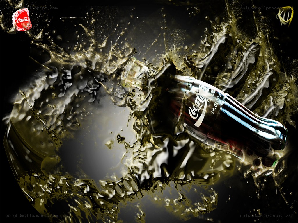 Coca-Cola bottle splash