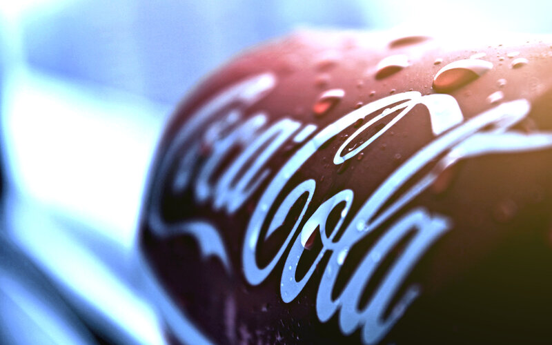 Coca-Cola bottle with condensation