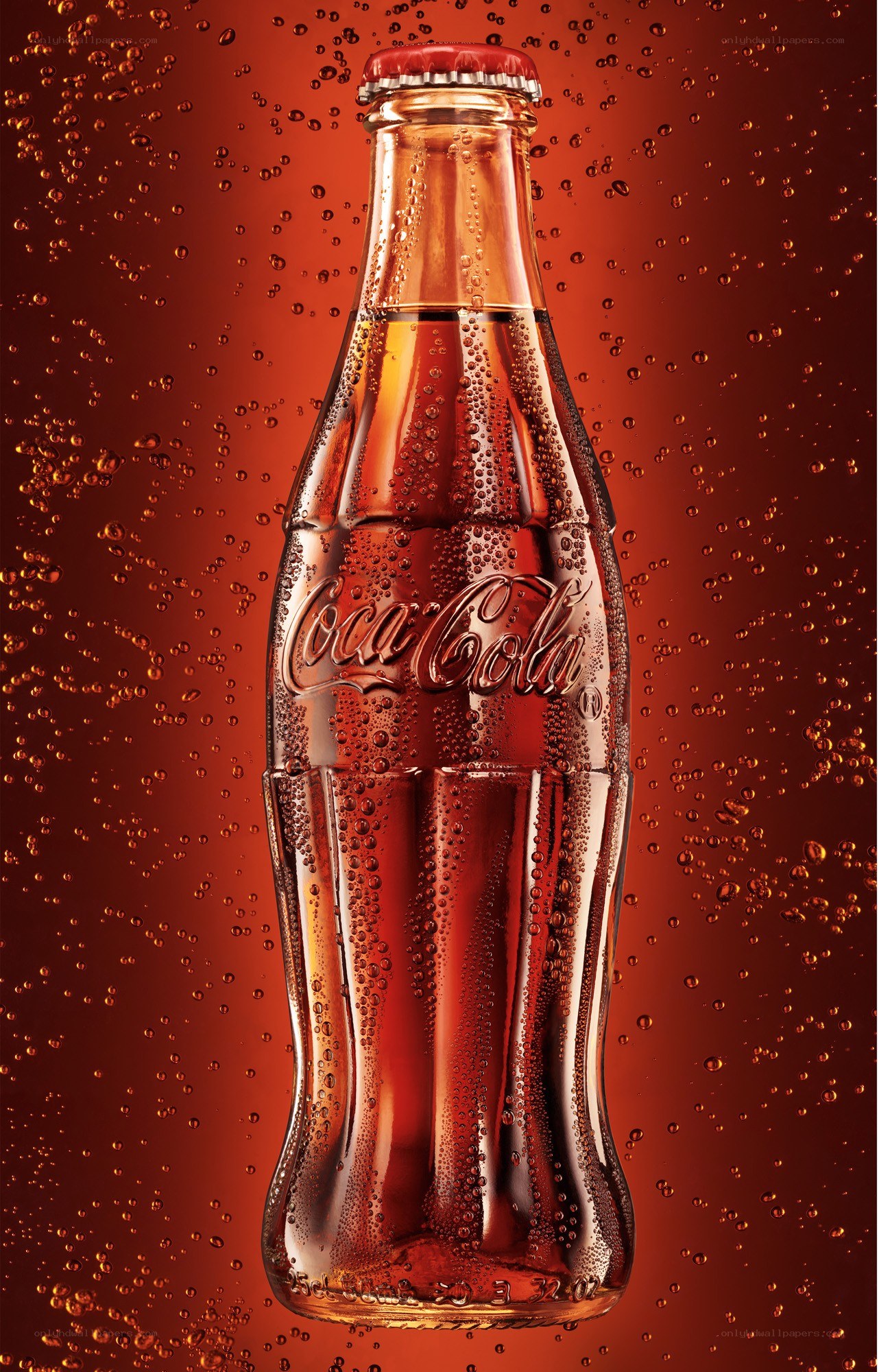 Coca-Cola bottle with condensation