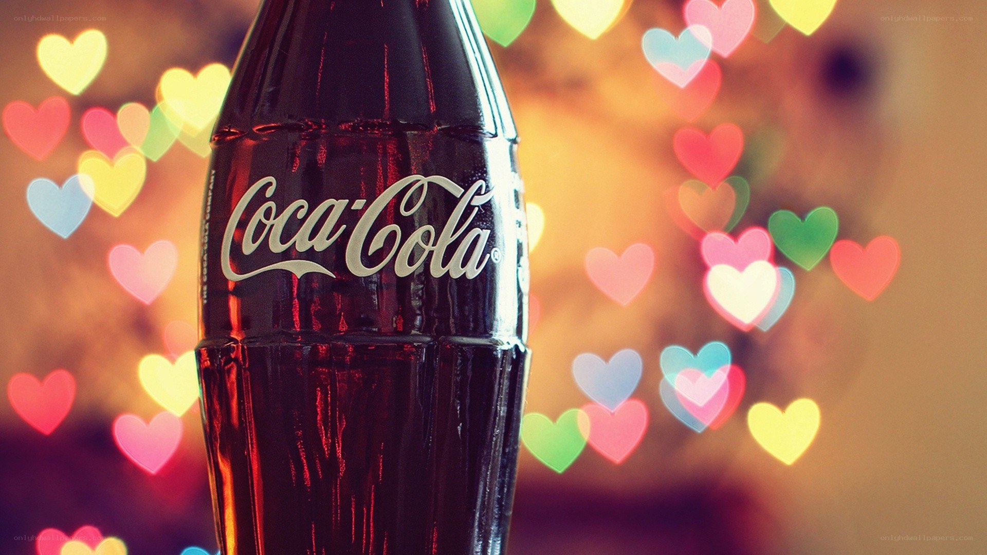 Coca-Cola bottle with heart lights