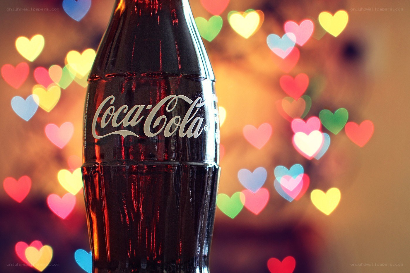 Coca-Cola bottle with heart lights