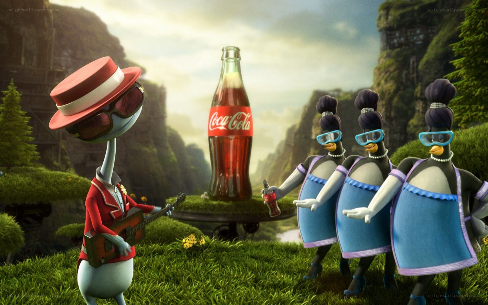 Coca-Cola bottle with penguins