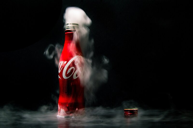 Coca-Cola Bottle with Smoke