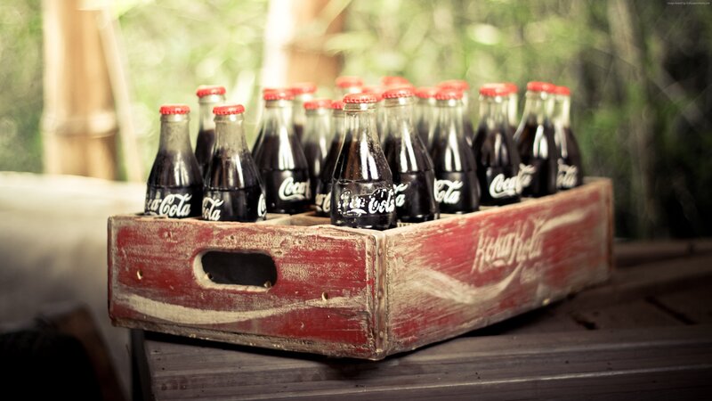 Coca-Cola Bottles in Crate — Red, Nostalgic
