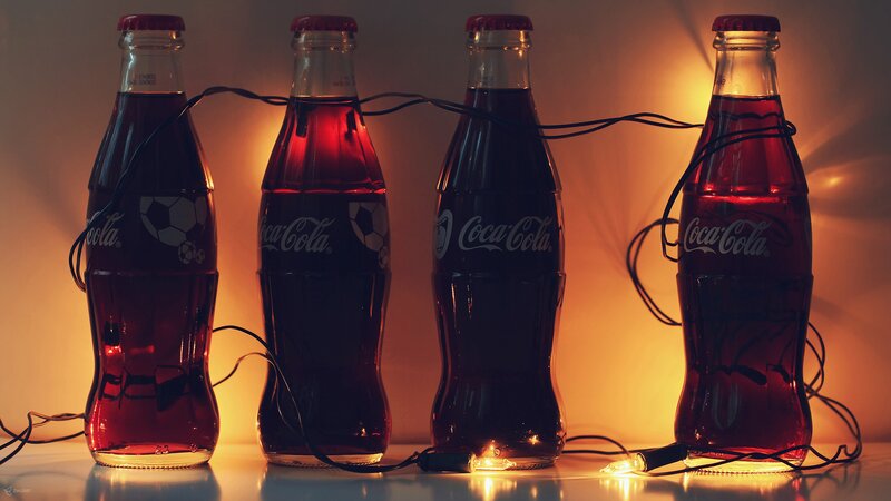 Coca-Cola Bottles — Red, Dramatic, Photograph