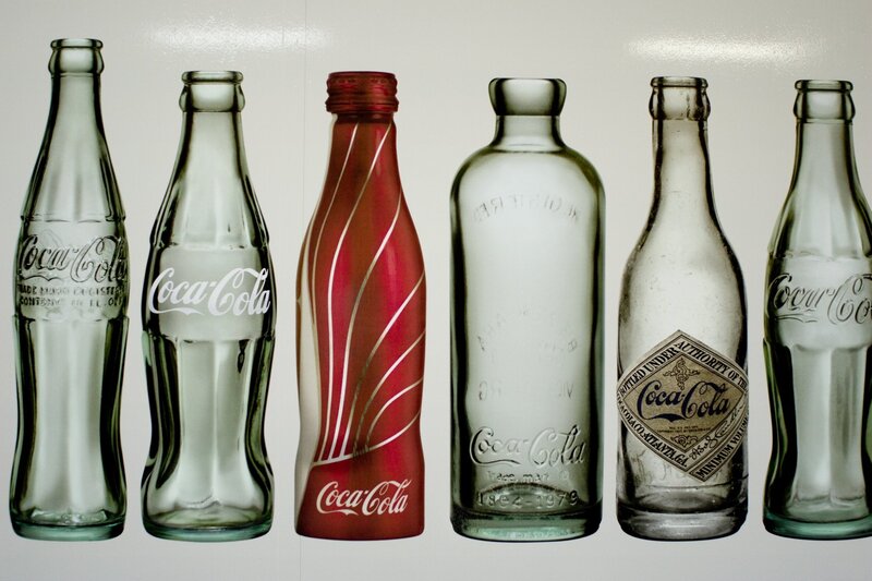 Coca-Cola Bottles — Red, Neutral, Photograph