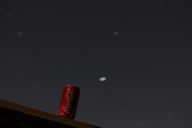 Coca-Cola can at night