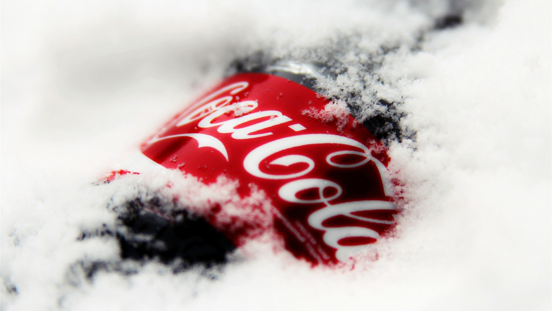 Coca-Cola can in snow