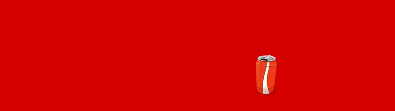 Coca-Cola can on red background