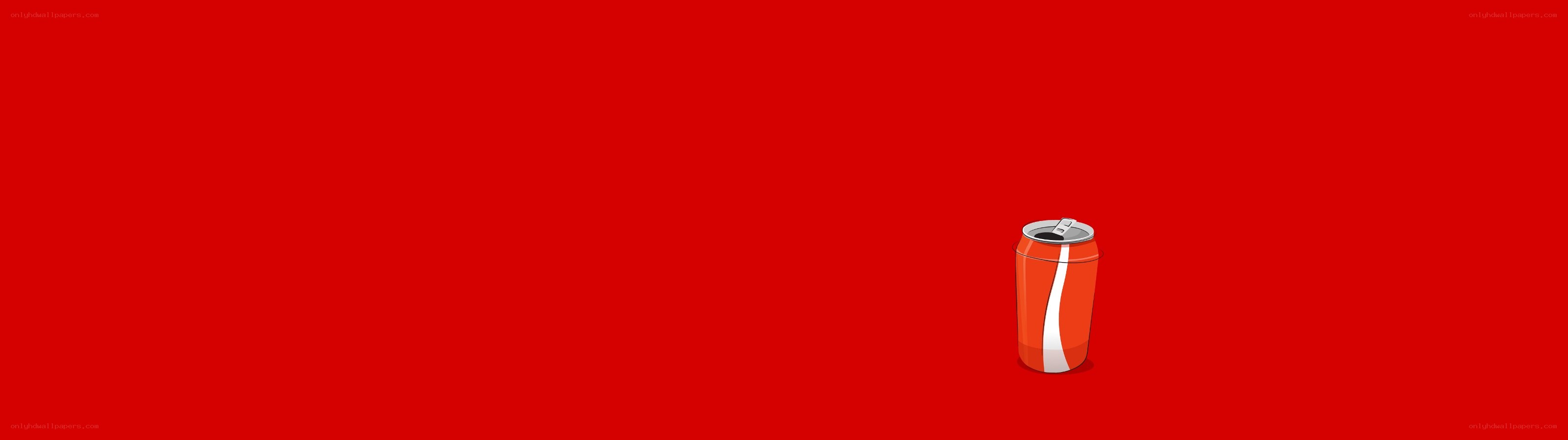 Coca-Cola can on red background