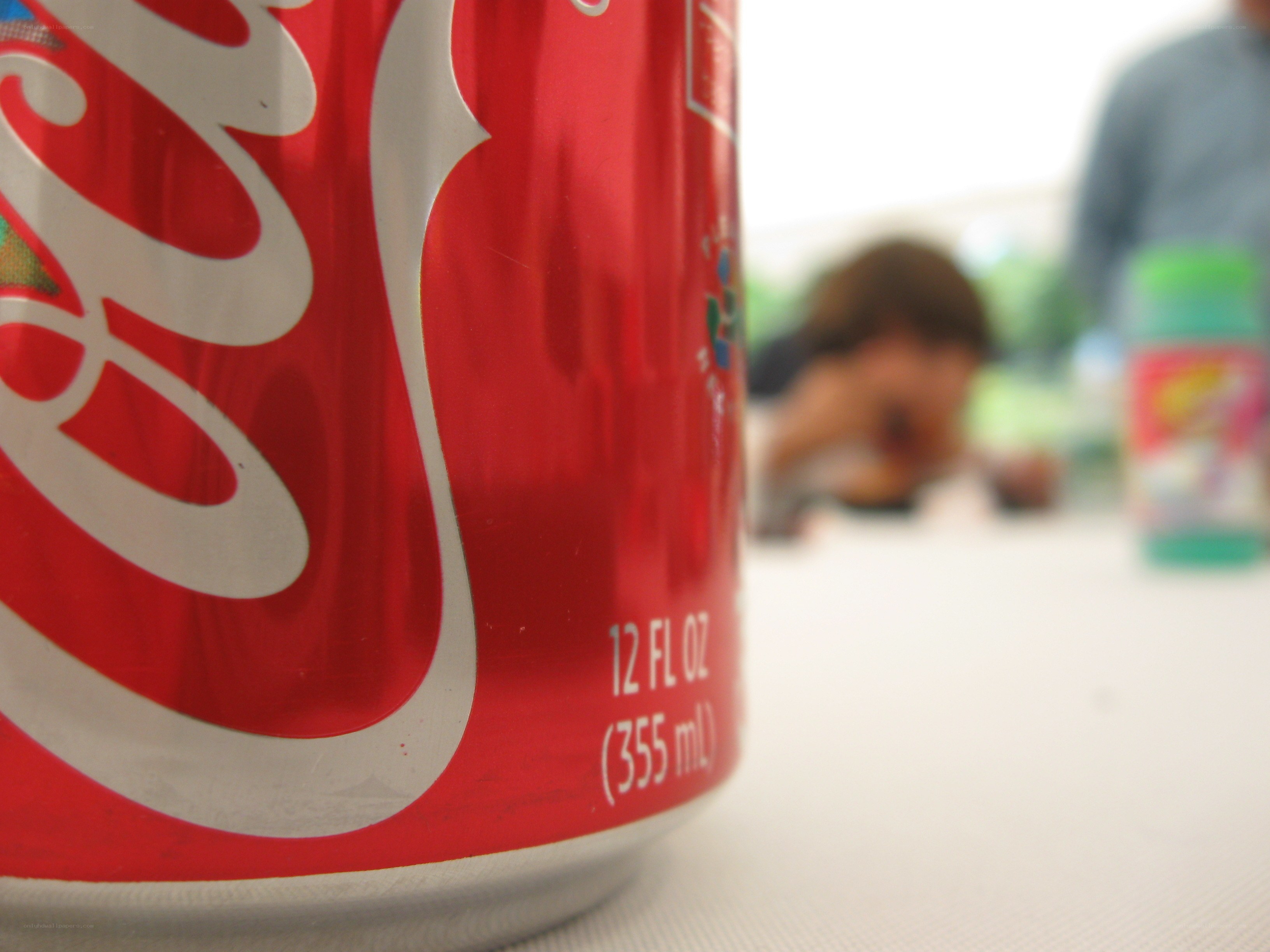 Coca-Cola can on table