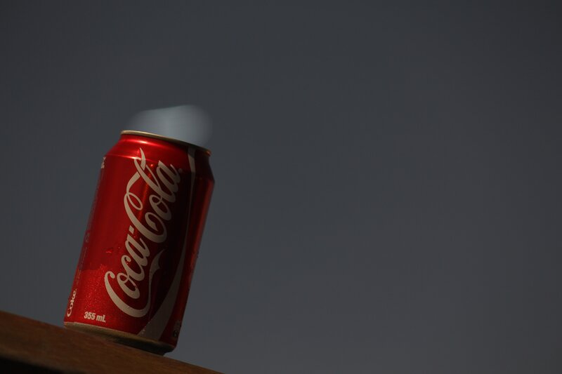Coca-Cola Can — Red, Dramatic, Photograph, Wooden Surface