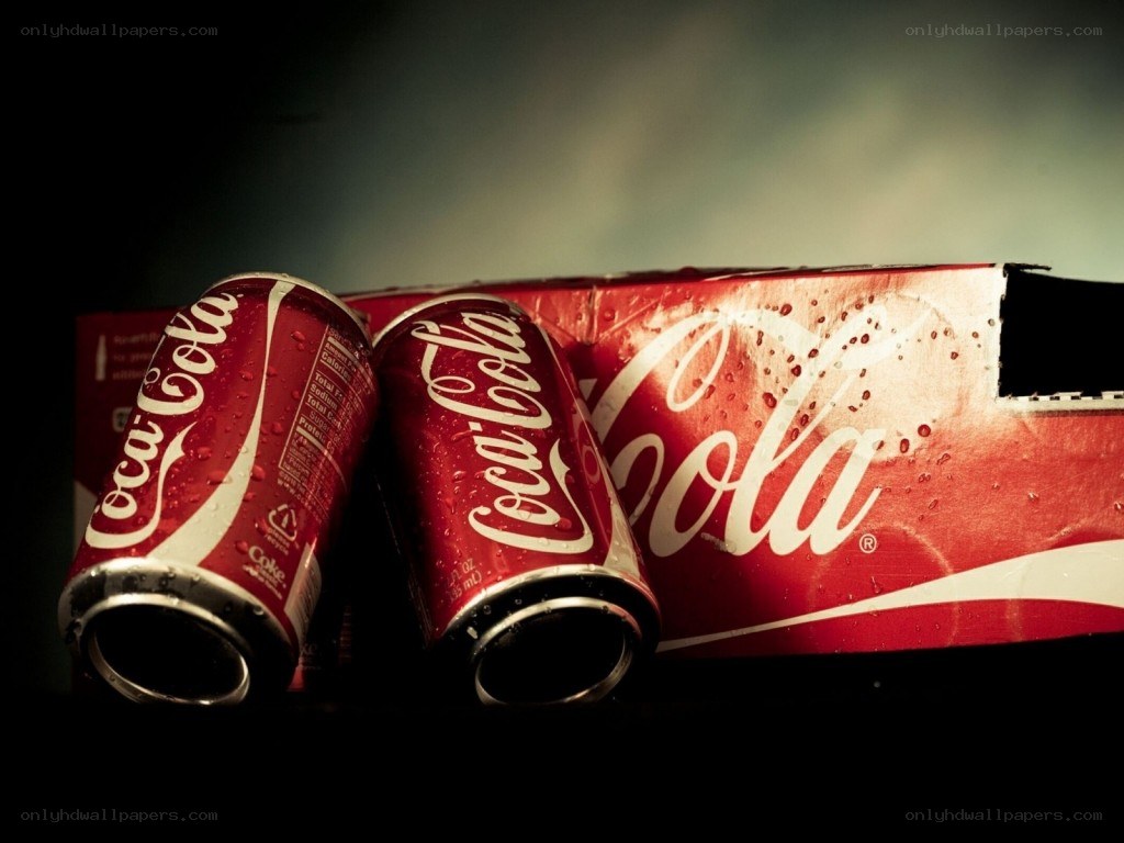 Coca-Cola cans with condensation