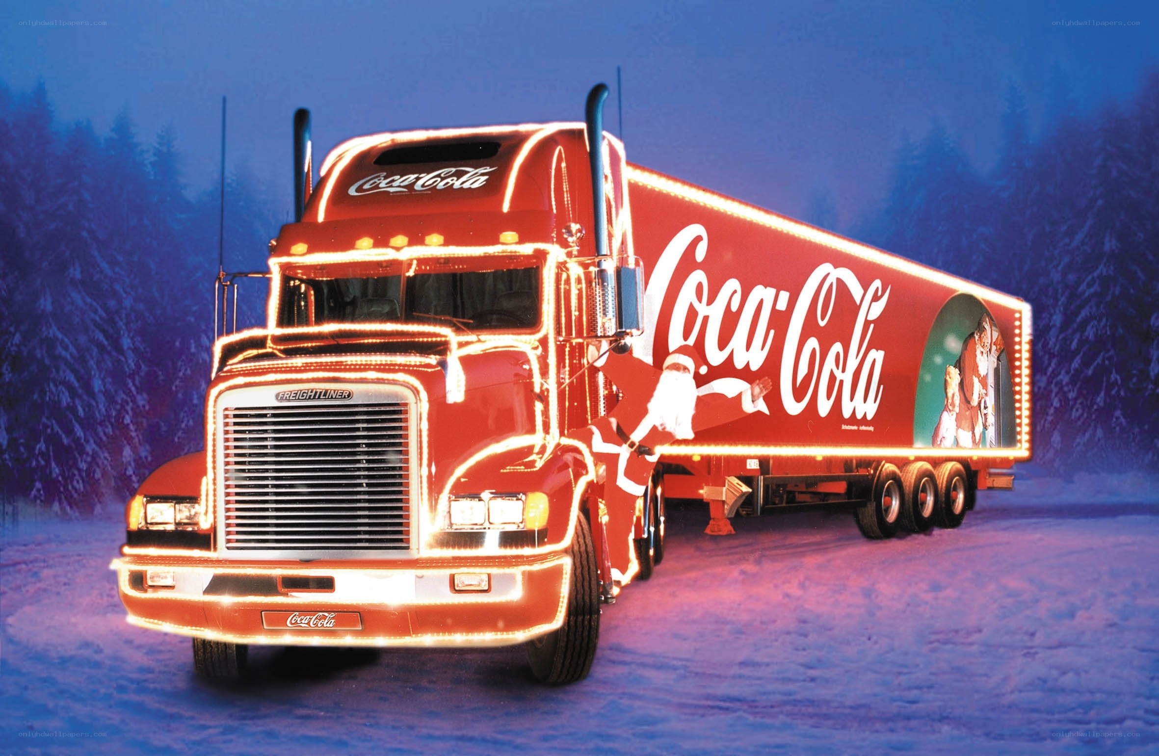 Coca-Cola delivery truck in winter