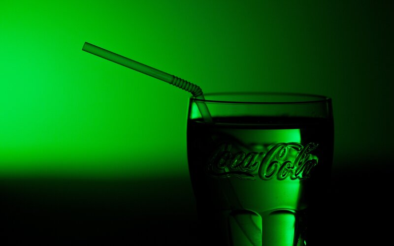 Coca-Cola Glass with Straw