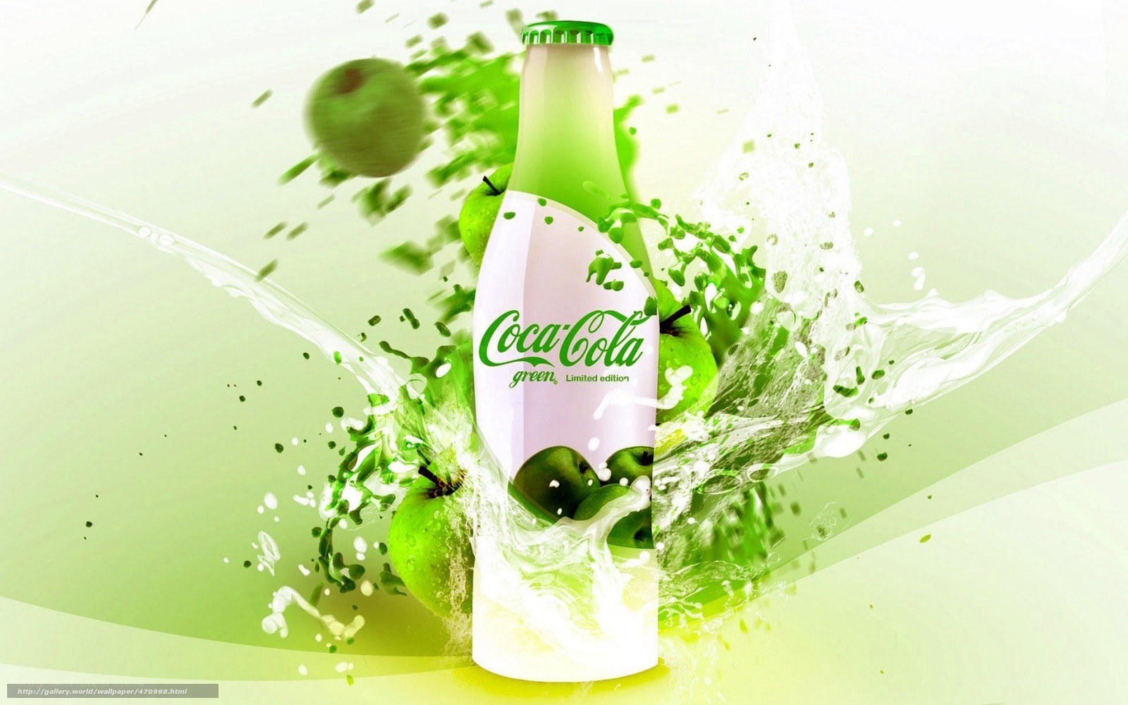Coca-Cola Green bottle splash