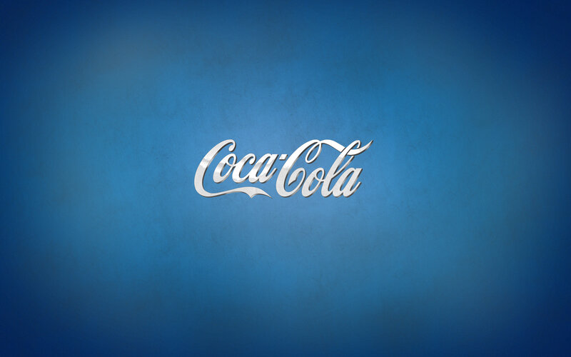 Coca-Cola logo on blue