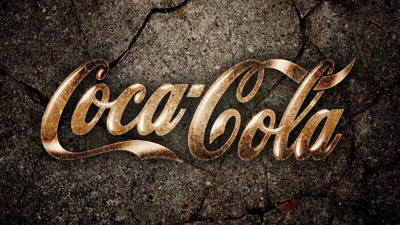 Coca-Cola Logo on Concrete — Brown