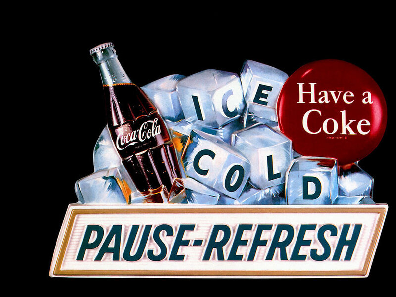 Coca-Cola pause refresh sign