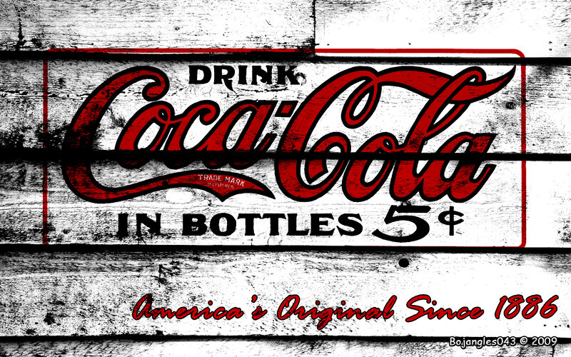 Coca-cola Sign on Wood