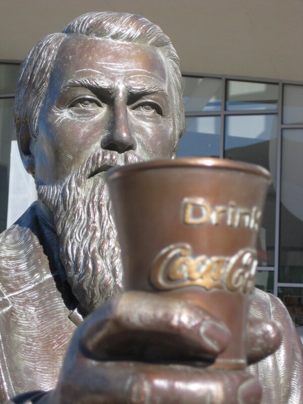 Coca-Cola statue with cup