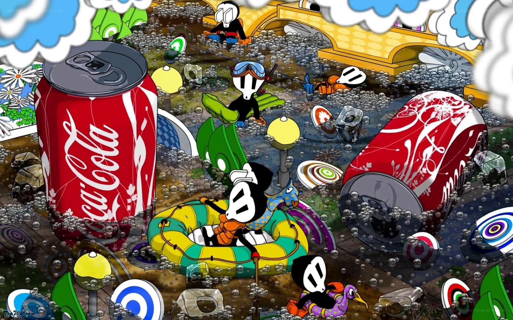 Coca-Cola themed cartoon chaos