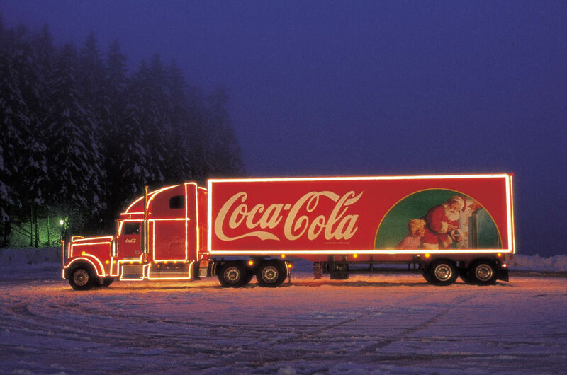 Coca-Cola truck in winter