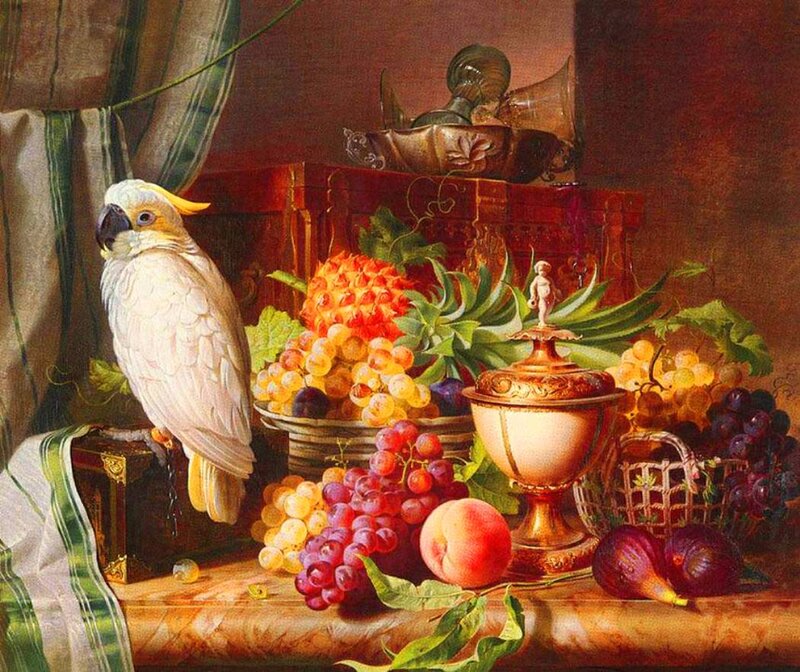Cockatoo with Fruit