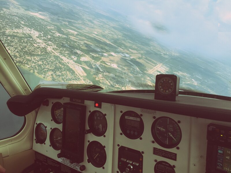 cockpit view from a small plane